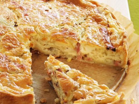 Quiche met ui en ham