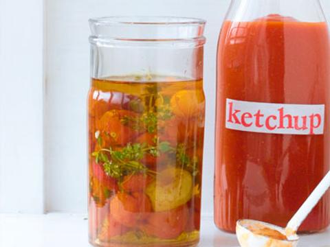 Gedroogde, ingelegde tomaten