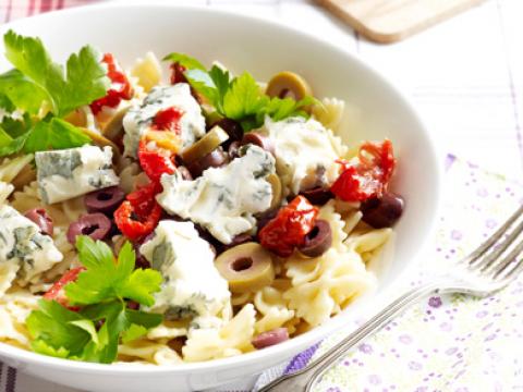Vegetarische pasta met gorgonzola