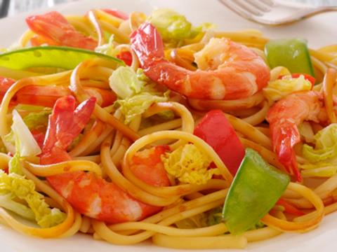 Linguini met scampi's