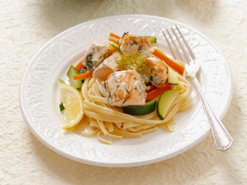 Linguine met zalm
