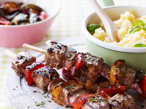 Varkensspiesjes met parmezaanpuree