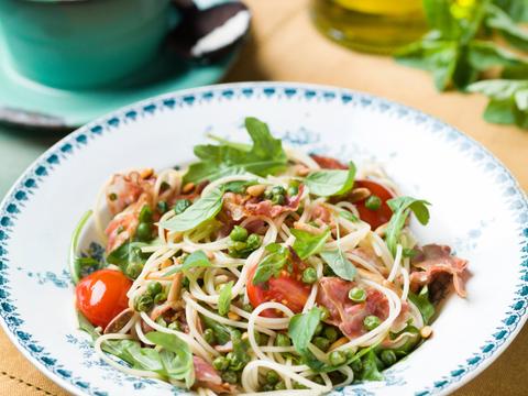 Capellini met pancetta