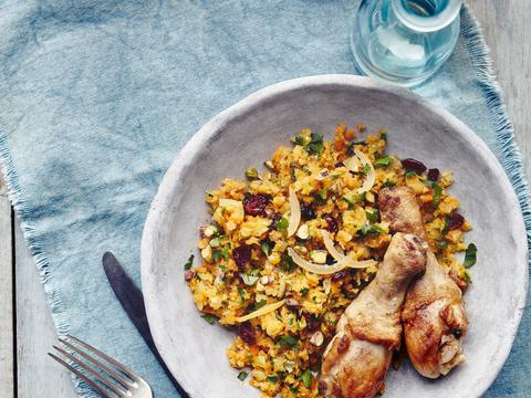 Couscous van aardpeer met kip
