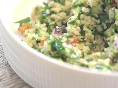 Bulgur tabouleh met spinazie en limoen