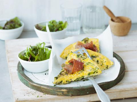Frittata met courgette en ham