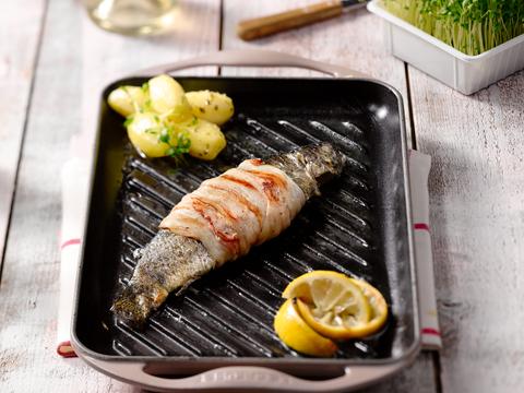 Forel in spekjasje