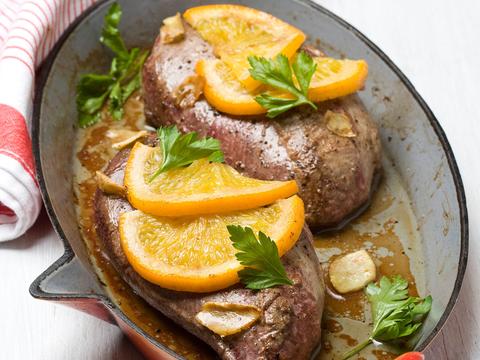 Eendenborst met gember en sinaasappel