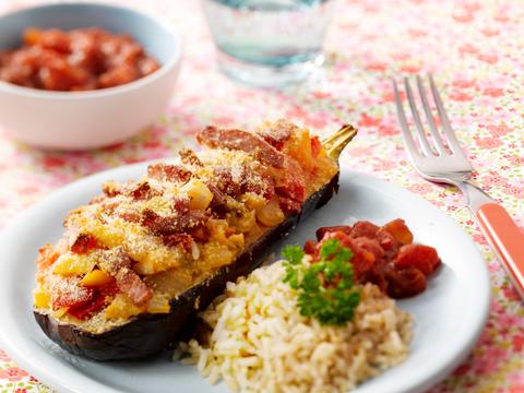Gevulde aubergines