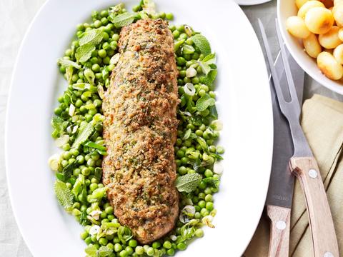 Varkenshaasje met een mosterdkorstje