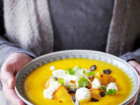 Pompoensoep met feta