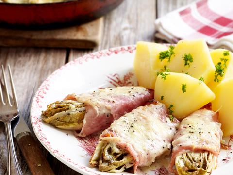 Witloof met peperkaas en ham uit de oven