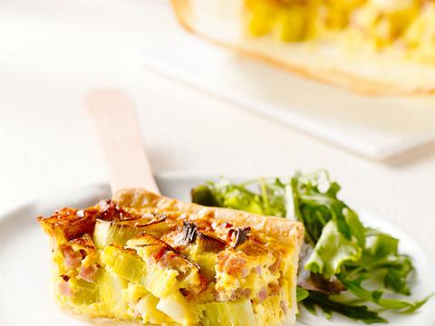 Quiche met prei en ham