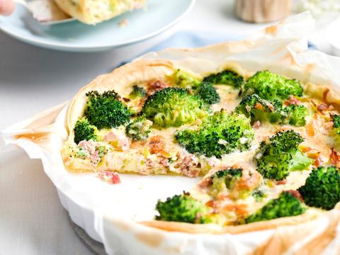 Quiche met broccoli en pancetta