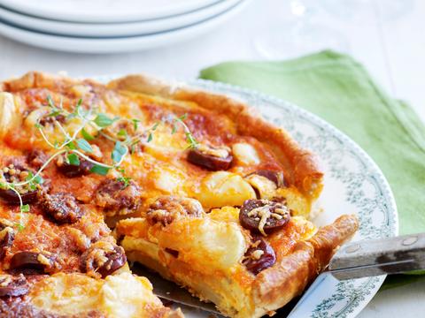 Aardappelquiche met chorizo