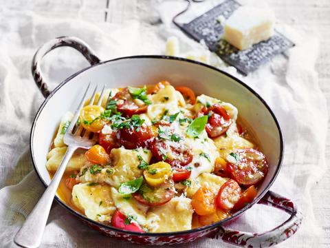 Ovengebakken gnocchi met kerstomaten en mozzarella