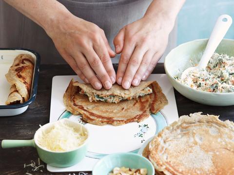 Boekweitpannenkoeken met ricottacrème