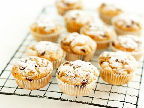 Lichte bananenmuffins met chocolade