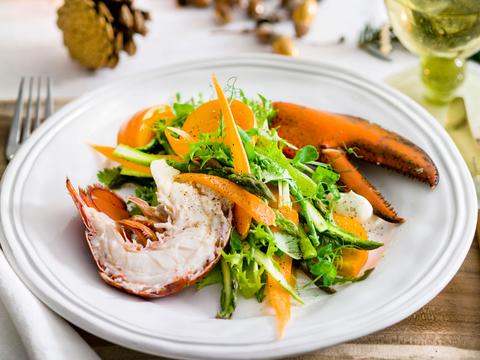 Kreeft met gemarineerde groenten