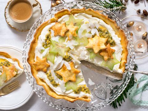 Ricotta-taart met exotisch fruit