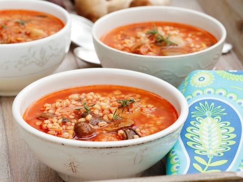 Tomatensoep met eekhoorntjesbrood