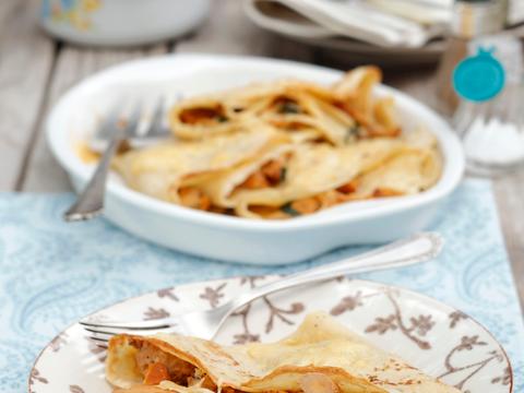 Flensjes met cantharellen