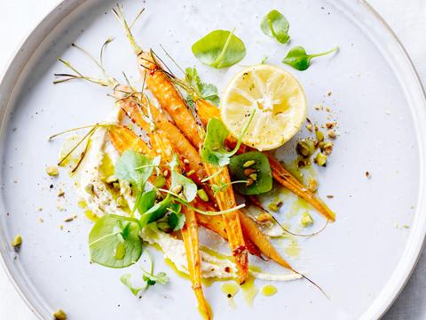 Salade van geroosterde wortelen