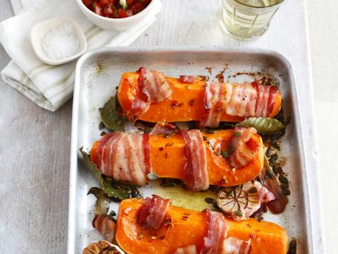 Geroosterde butternut met bacon