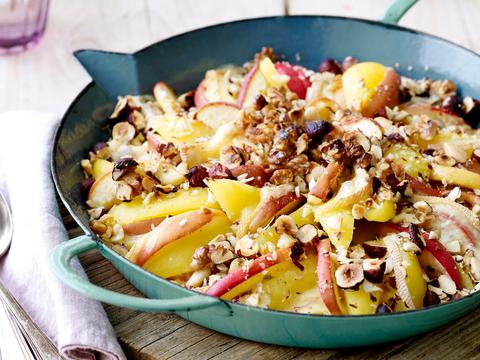 Aardappelpannetje met appel en noten