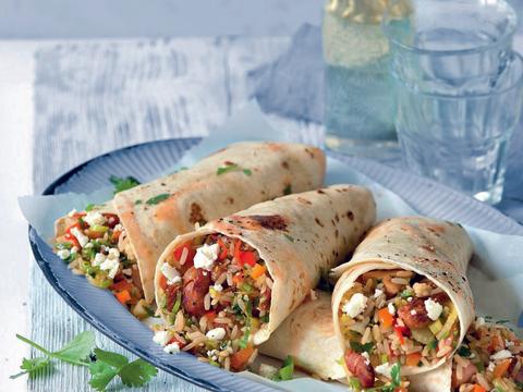 Burrito met gehakt en rijst