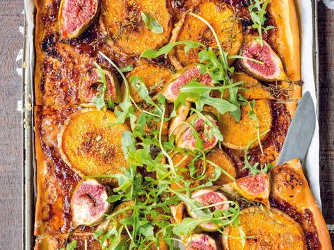 Pizza met vijgen en pompoen