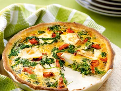 Quiche met spinazie en geitenkaas