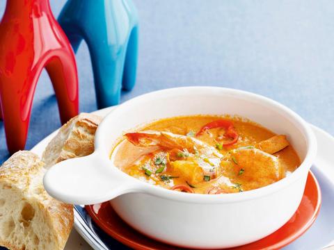 Duivelse scampi's met paprika