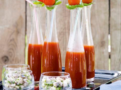 Gazpacho van gegrilde paprika's