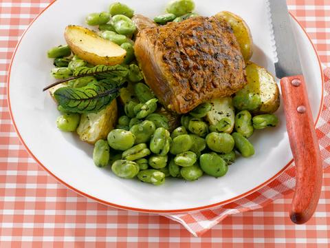 Eendenborstfilet met tuinbonen