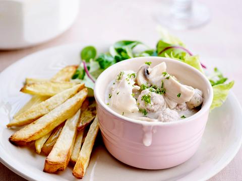 Vol-au-vent met ovenfrietjes