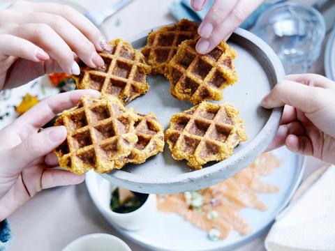 zoete aardappel wafels