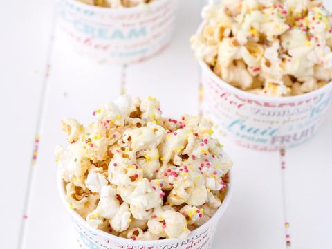 Popcorn met witte chocolade