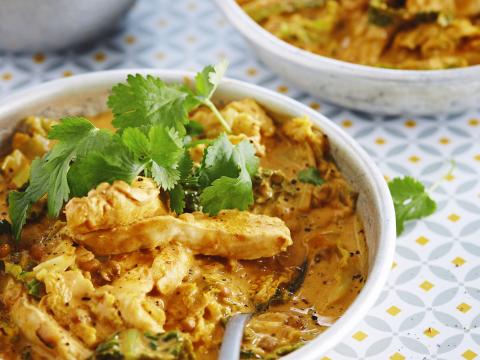 Poulet et lentilles au curry