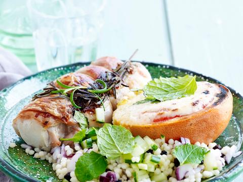 Gegratineerde pompelmoes met tabouleh
