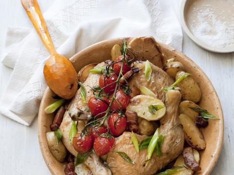 Kippenbillen uit de oven met knoflook en rozemarijn