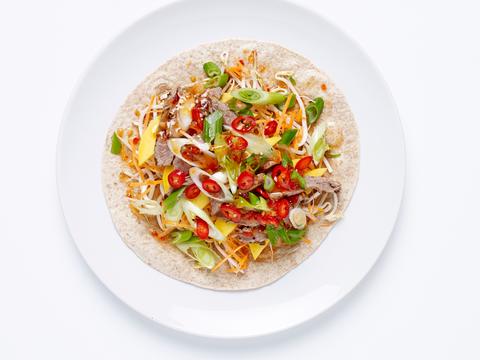 Oosterse wrap met biefstuk