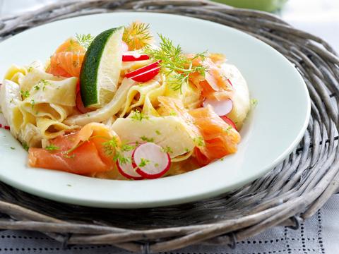 Pappardelle met zalm en venkel