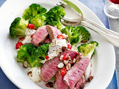 Steak met broccoli