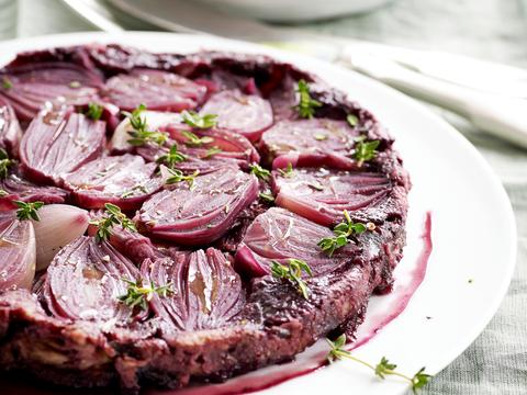 Tarte tatin van sjalotten