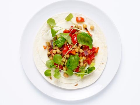 Veggie wrap met hummus