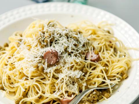 Pasta met erwtjes