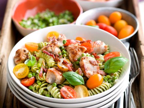 Spirelli met pesto en kip