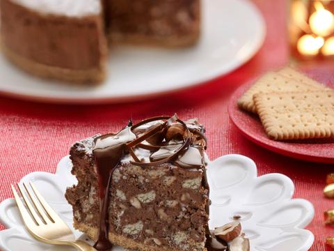 Chocolade hazelnootkoekjestaart