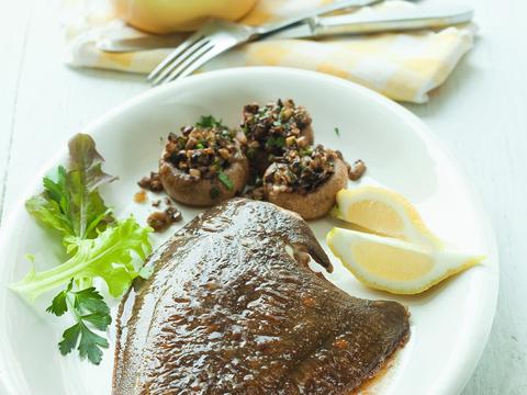 Pladijs met champignons